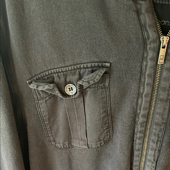 Calvin Klein  Charcoal Zip-Up sweatshirt  with Buttoned Pocket - Picture 3 of 12